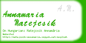 annamaria matejcsik business card