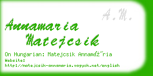 annamaria matejcsik business card